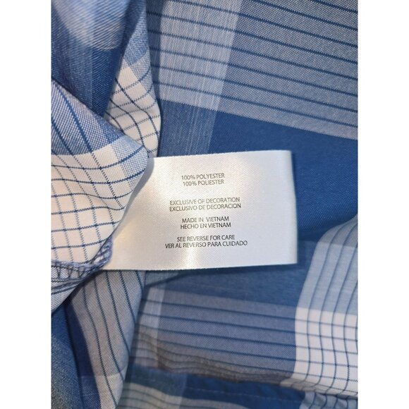 Orvis Mens Short Sleeve Blue Plaid Shirt Large Two-Pocket - Picture 5 of 8